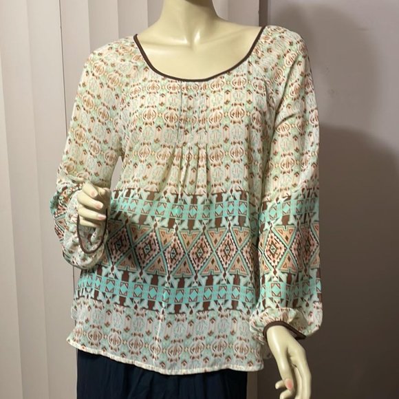 Charming Charlie Tops - Women's Large Charming Charlie BOHO Blouse Gypsy Hippie Casual Elegant